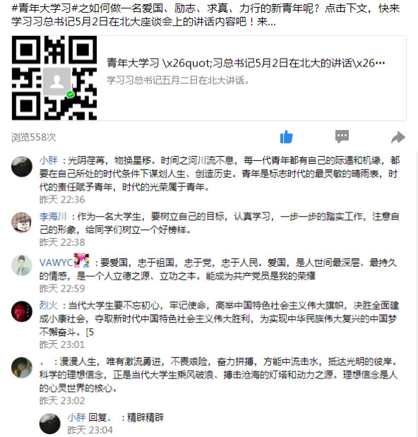 “青年之声·如何成为一名爱国、励志、求真、力行的新青年”网络主题讨论活动